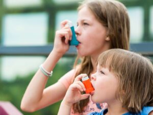Kids with Asthma using inhalers